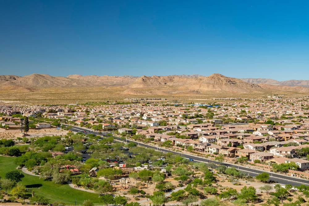 Skyline and Residential Homes in Enterprise, Nevada (NV)